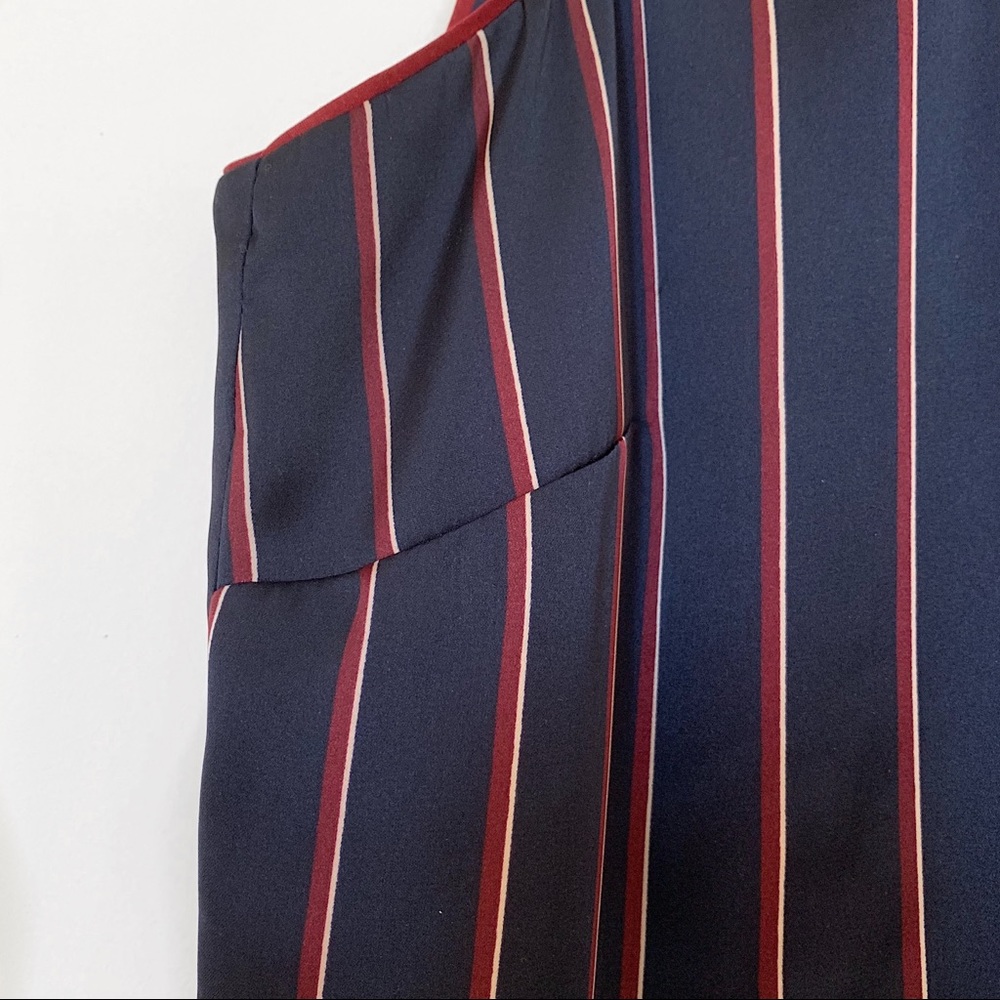 The Limited Satin Pinstripe Navy Tank Midi Dress - Picture 4 of 6